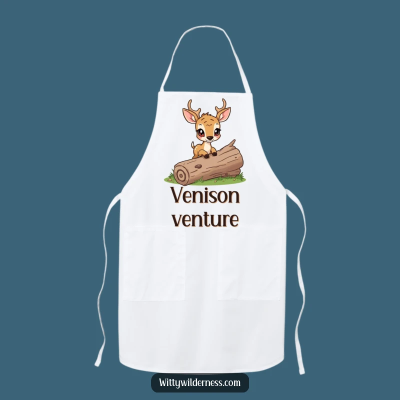 Funny Deer Apron: Determined Steps in Kitchen, Hilarious Cooking Gift