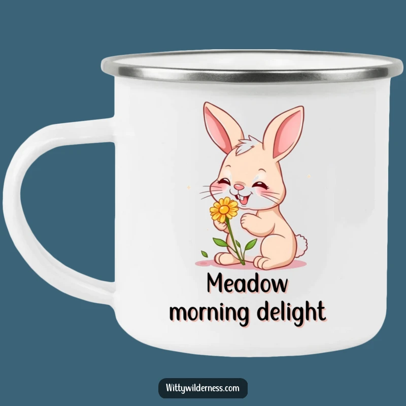 Funny Bunny Flower Camping Mug: Garden Brews with a Smile, a Great Funny Gift