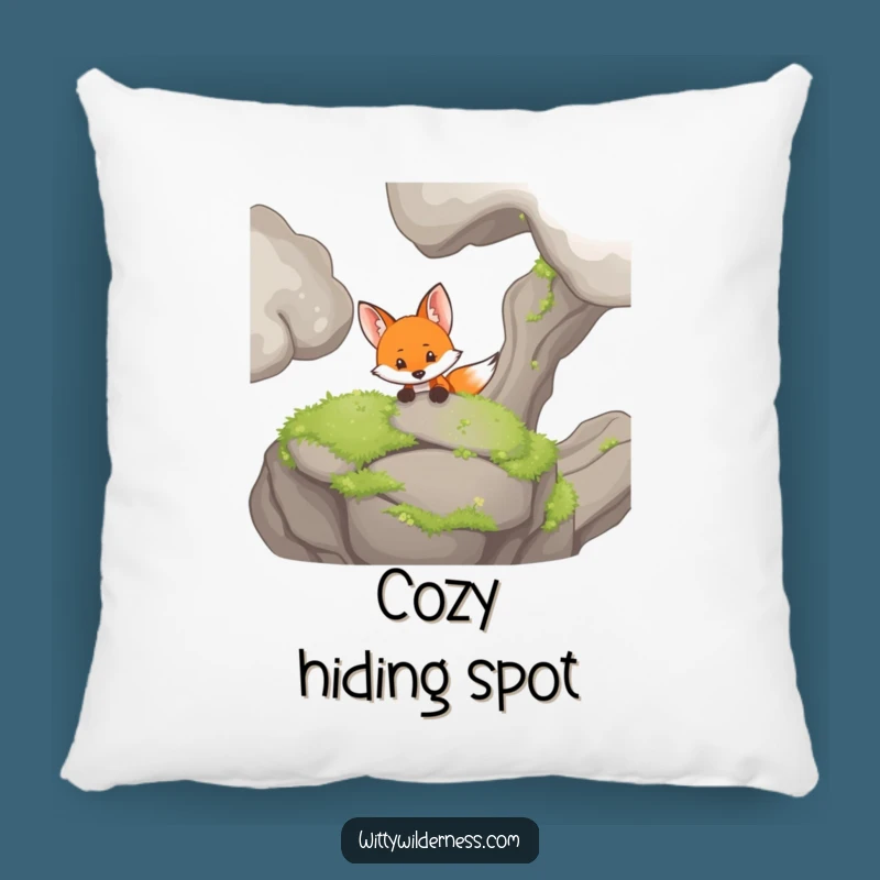 Funny Fox Pillow: Cozy Curious Peeker, Soft Woodland Accent Gift
