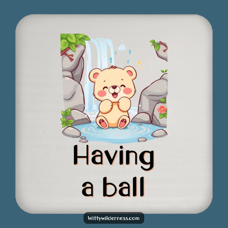 Funny Bear Cub Drink Coaster: Playful Protection, Hilarious Table Gift