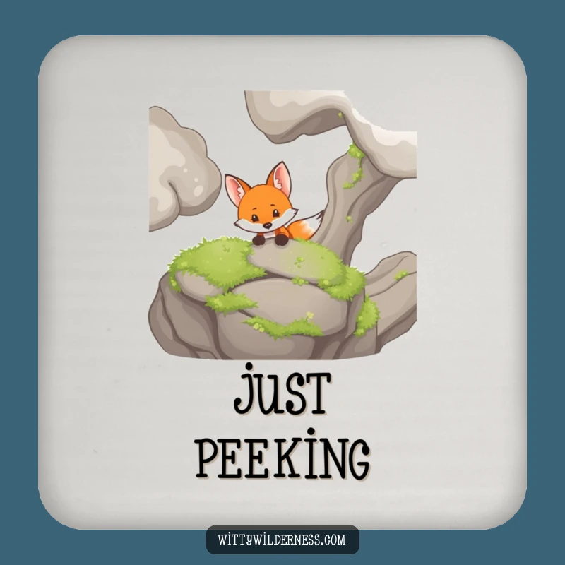Funny Fox Drink Coaster: Curious Peeker Protection, Hilarious Table Gift