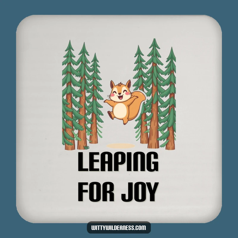Funny Squirrel Drink Coaster: Joyful Leap Protection, Hilarious Table Gift