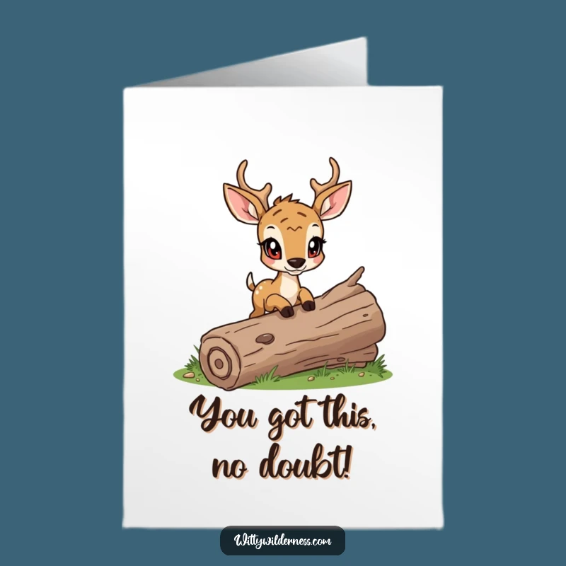 Free Printable Congrats Card: Determined Deer, Funny Downloadable Gift for Overcoming Challenges