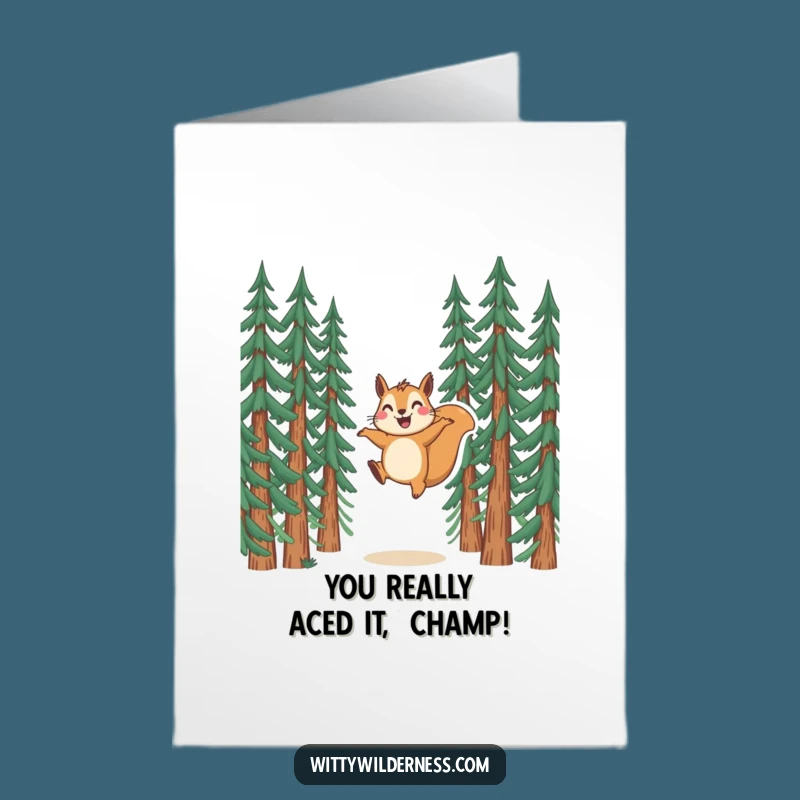 Free Printable Congrats Card: Funny Squirrel Leaping, Amazing Downloadable Gift for Any Achievement