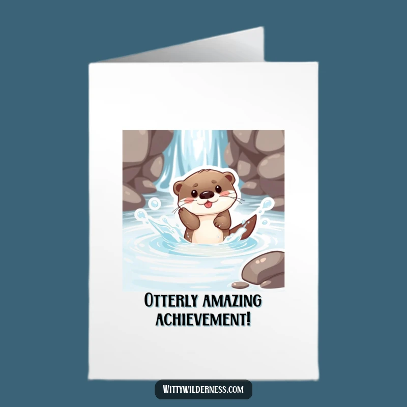 Free Printable Congrats Card: Otter's Splash for Your Amazing Achievements