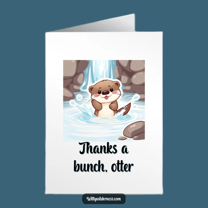 Free Printable Thank You Card: Otter's Stream Splash Shows Your Gratitude