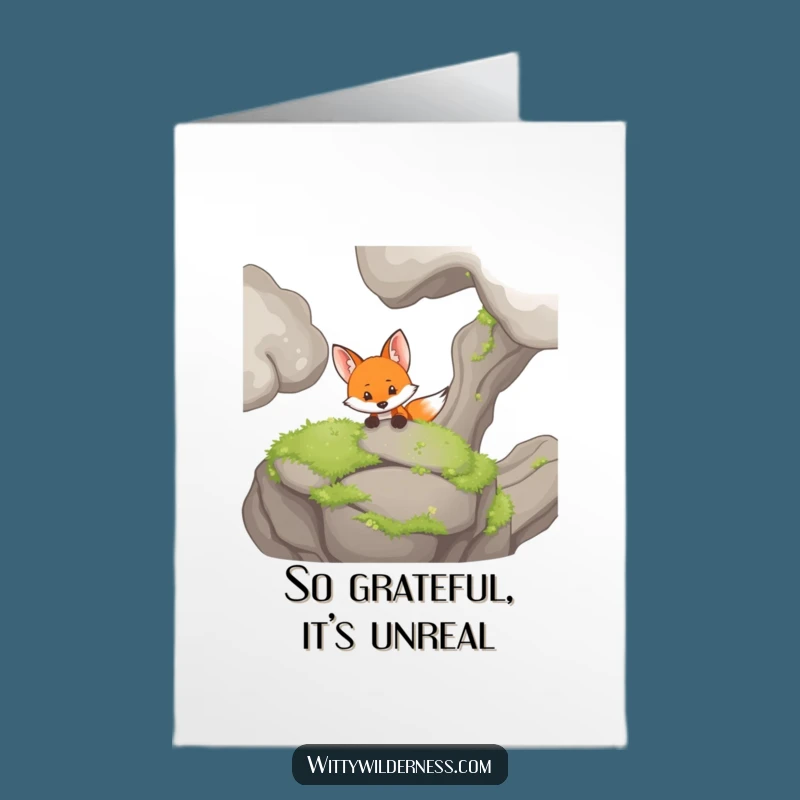 Free Printable Thank You Card: Curious Fox, Funny Downloadable Gift to Show Your Appreciation