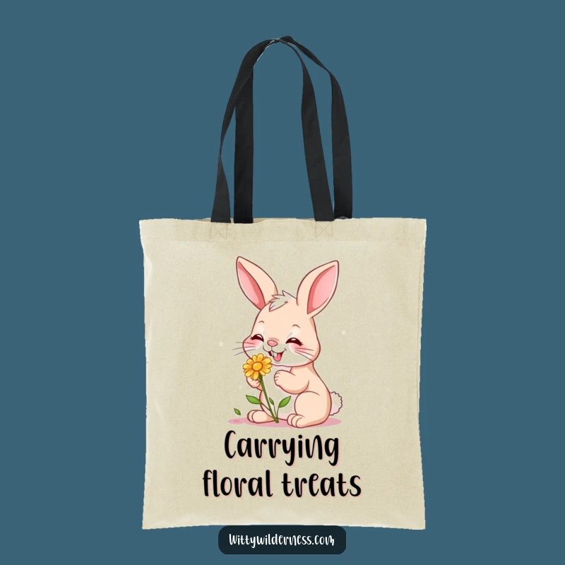 Funny Bunny Flower Tote Bag: Carry Garden Joy, a Sweet Funny Gift